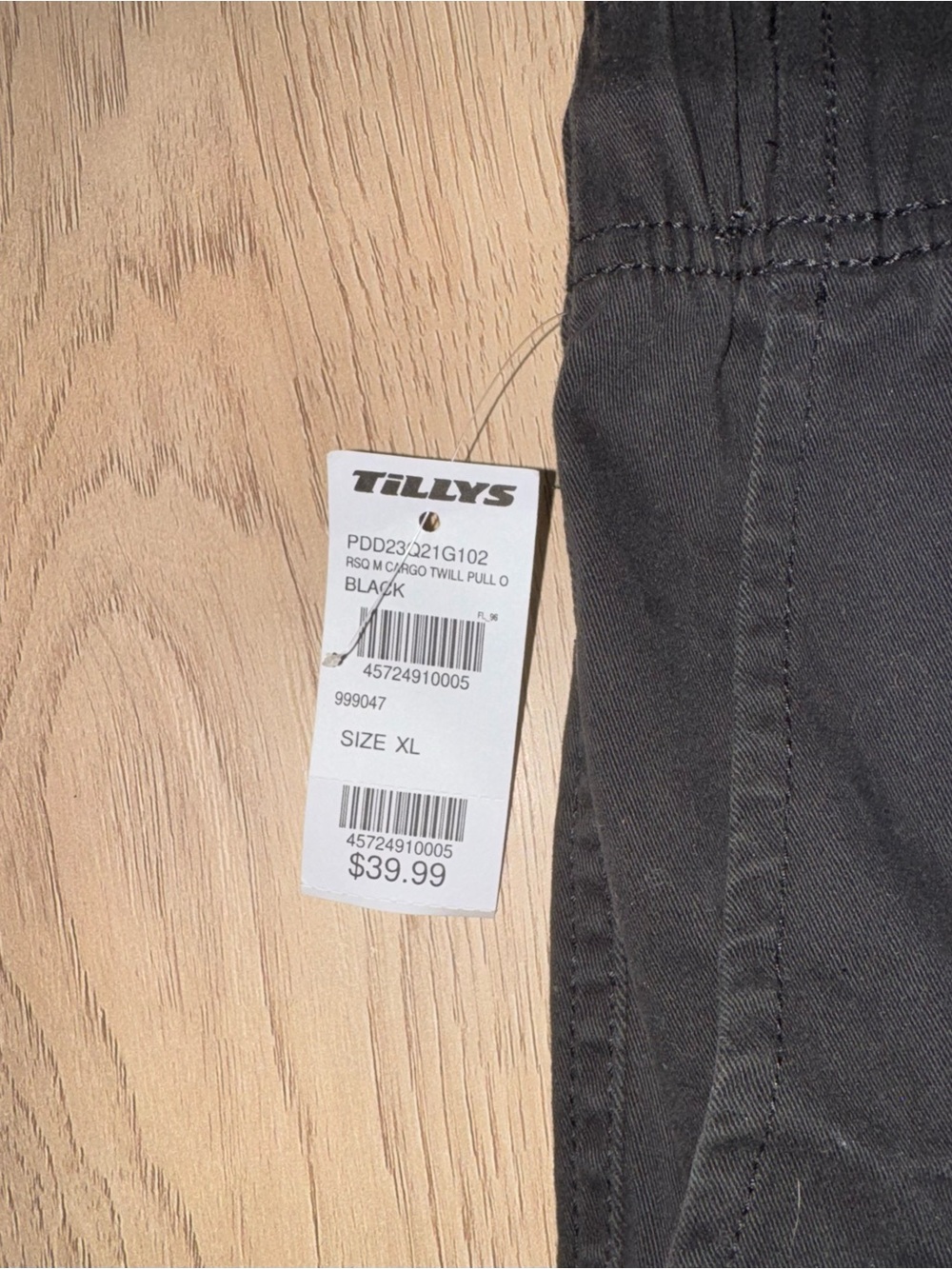 RSQ Black Cargo Twill Pull On Shorts - Picture 5 of 5
